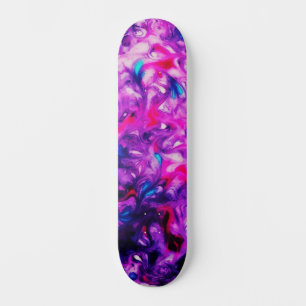 Abstract Custom Street Art Inspired Pink Swirl Skateboard