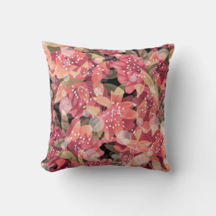 Abstract cute beautiful pink flowers floral design cushion