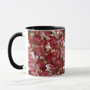 Abstract cute beautiful red flowers floral design mug