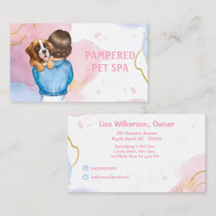 Abstract Cute Dog at Pet Groomer Business Card