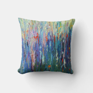 Abstract cute elegant beautiful pattern oil paint cushion