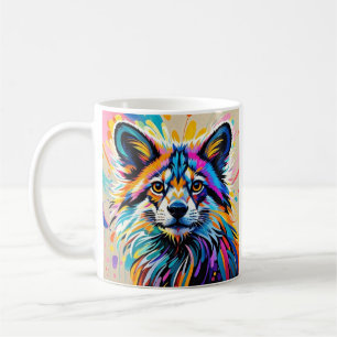Abstract cute funny happy animal art design bold coffee mug
