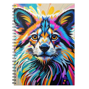 Abstract cute funny happy animal art design bold notebook
