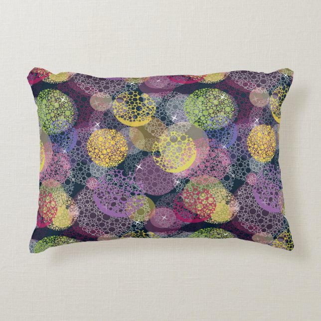 Abstract Cute Polka Dot Circle Decorative Cushion (Front)