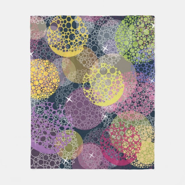 Abstract Cute Polka Dot Circle Fleece Blanket (Front)