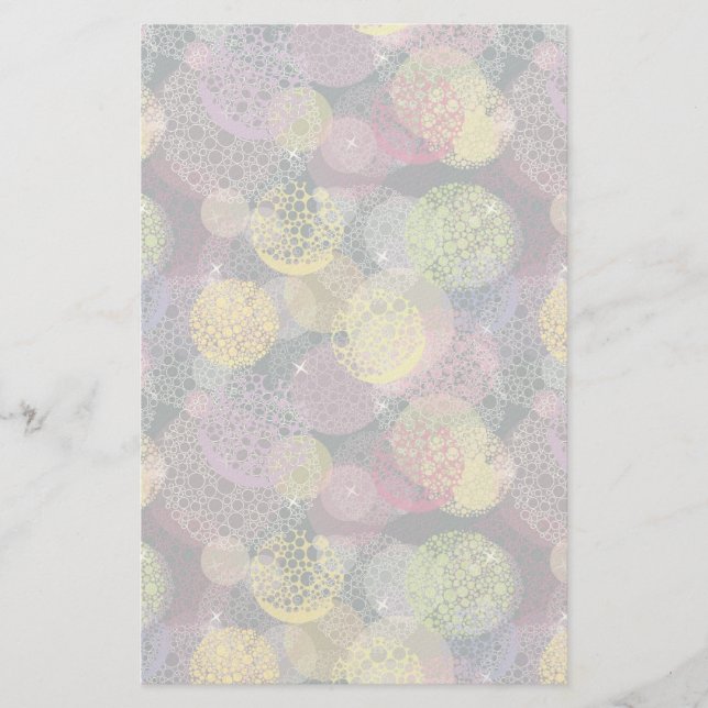 Abstract Cute Polka Dot Circle Stationery (Front)