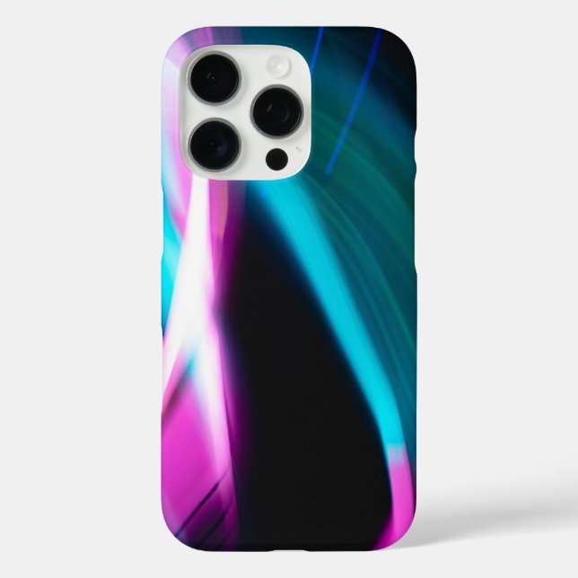 Abstract Cyan, Magenta & Black Dynamic iPhone Case (Back)