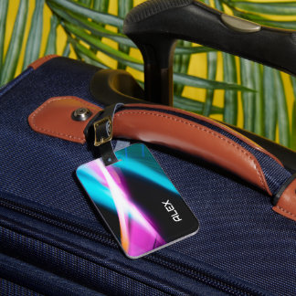 Abstract Cyan, Magenta & Black Dynamic iPhone Case Luggage Tag