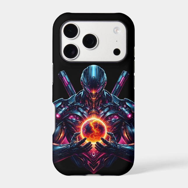 Abstract Cyber Cosmic Guardian Futuristic Robot (Back)