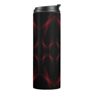 Abstract Cyber Pattern   Crimson Flux Thermal Tumbler