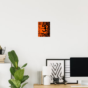 Abstract Cyber Slime Halloween Geometric Wall Poster