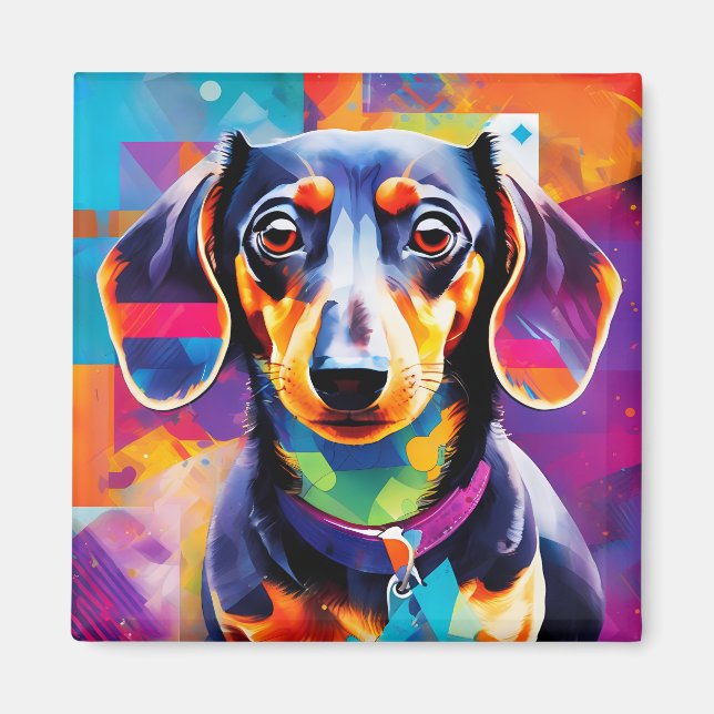 Abstract dachshund magnet (Front)