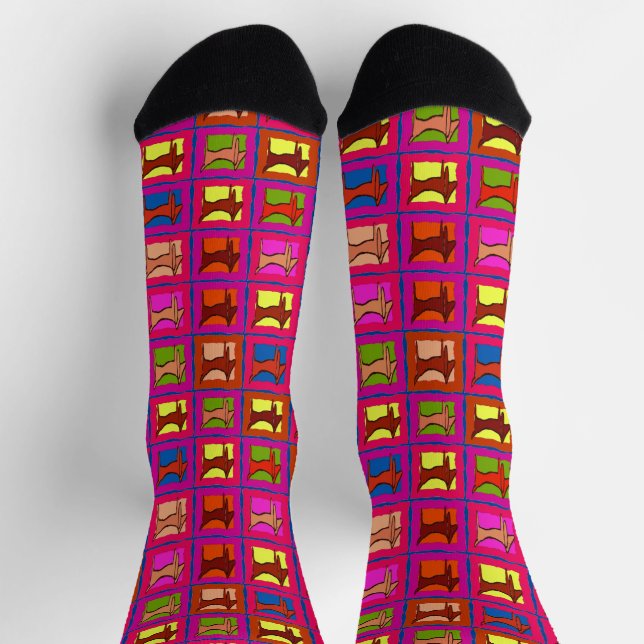 Abstract Dachshund Socks (Top)