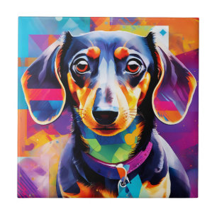 Abstract dachshund tile