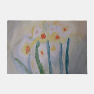 Abstract Daffodils Doormat