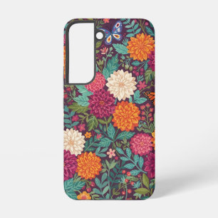 Abstract Dahlias Butterflies Garden Samsung Cases