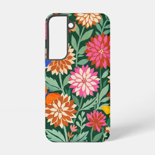 Abstract Dahlias Butterflies Samsung Cases