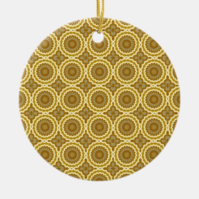 Abstract Daisies Ceramic Tree Decoration (Front)