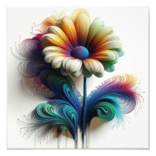 Abstract Daisies in Electromagnetic Waves Photo Print