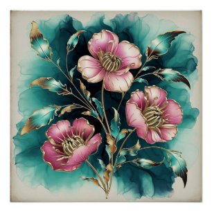 Abstract Daisies in Electromagnetic Waves Poster
