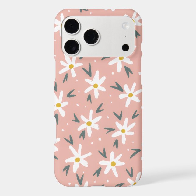 Abstract Daisy Dusty Pink Flower Pattern (Back)