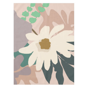Abstract Daisy Floral Foliage Modern Home Decor Tablecloth