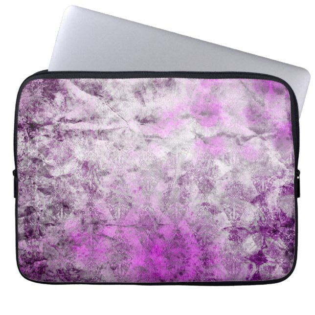 Abstract Damask Pink Print  Laptop Sleeve (Front)