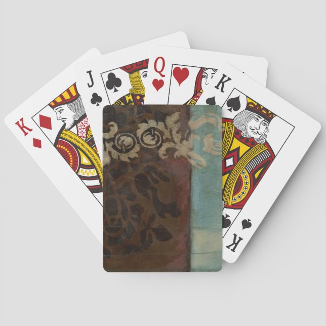 Abstract Damask Tapestry by Jennifer Goldberger Playing Cards (Back)