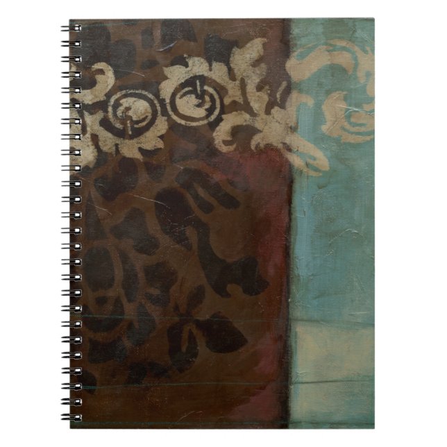 Abstract Damask Tapestry by Jennifer Goldberger Spiral Notebook (Front)