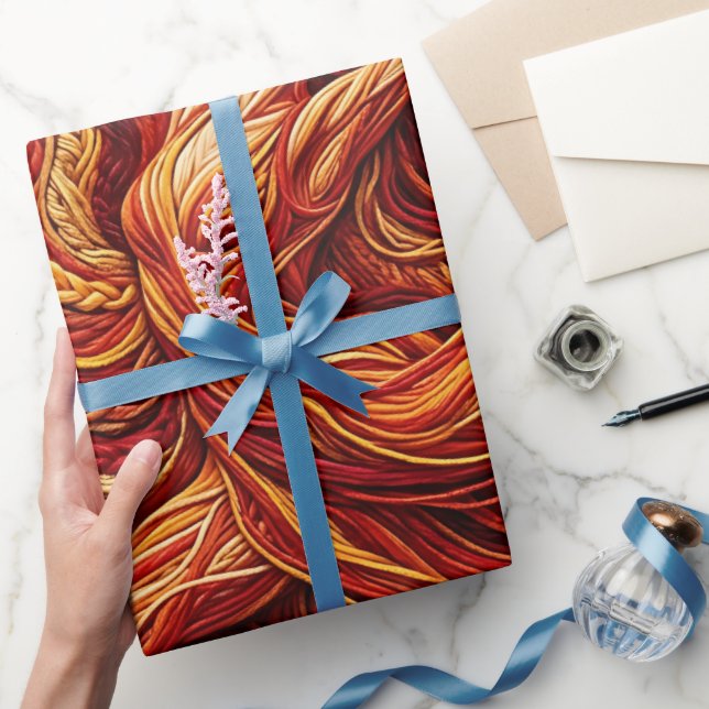 Abstract Dancer Fire Red Thread Wrapping Paper (Gifting)