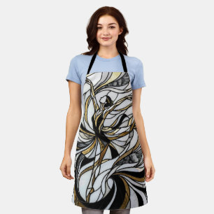 Abstract Dancer Gold Monochrome Apron