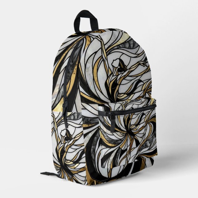 Abstract Dancer Gold Monochrome Motion Backpack (Back Corner Left)