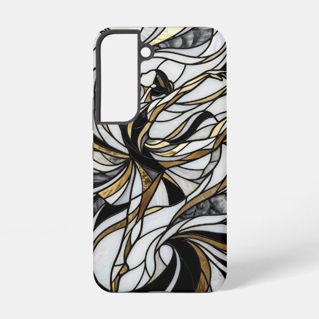 Abstract Dancer Gold Monochrome Samsung Cases (Back)