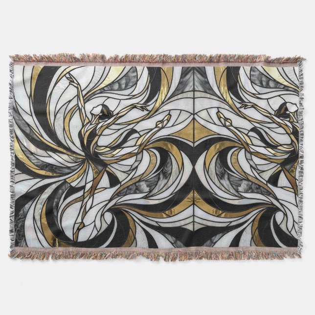 Abstract Dancer Gold Motion Blankets (Front)