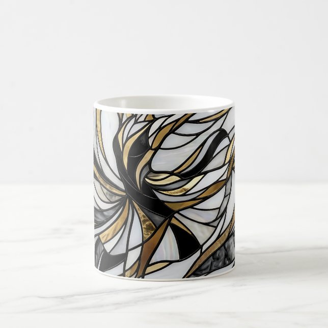 Abstract Dancer Gold Stained Motion Coffee Mug (Center)