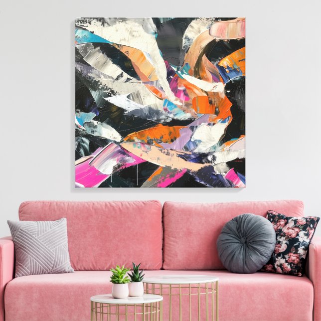 Abstract Dancer in dynamic movement Canvas Print (Insitu(LivingRoom))