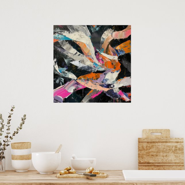 Abstract Dancer in dynamic movement Poster (Kitchen)
