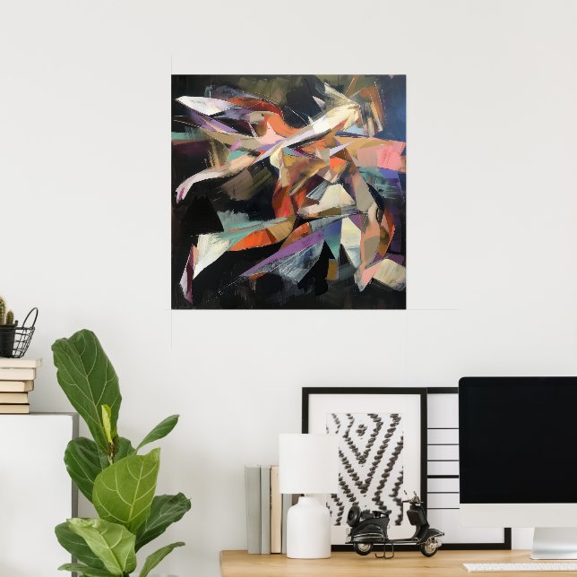 Abstract Dancer in dynamic movement Poster (Home Office)