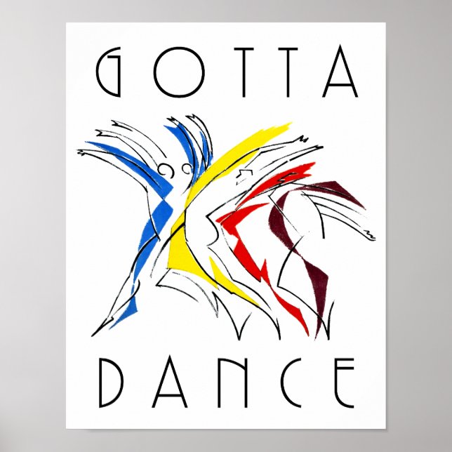 Abstract Dancers Dancing - Dance Lover Artwork Poster (Front)