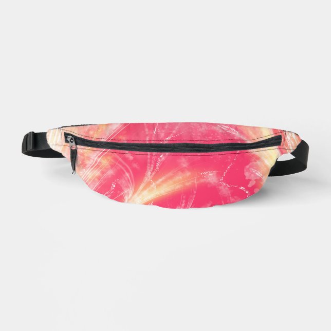 Abstract Dandelions & fireflies  Pink Yellow Bum Bags (Front)