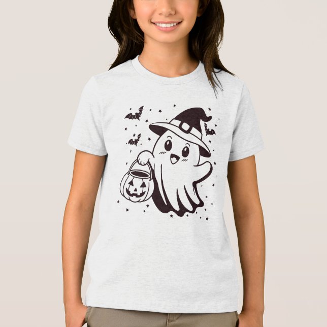 Abstract dark background with swirling spooky Tri-Blend shirt (Front)