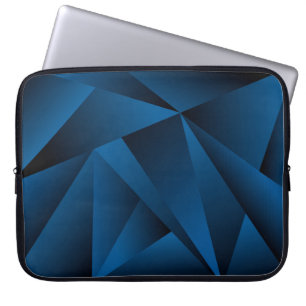 Abstract Dark Blue Polygonal Shapes Texture Laptop Sleeve