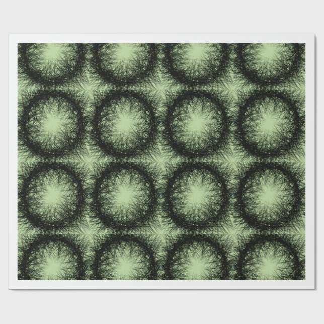 Abstract Dark Green Radial Pattern Wrapping Paper (Flat)