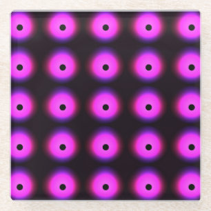 Abstract Dark Pink: Glowing Seamless Glass Coaster