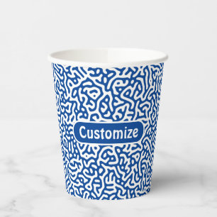 Abstract Dark Purple Artistic Turing Pattern Paper Cups