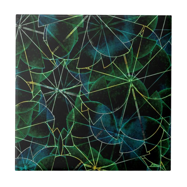 Abstract Dark Shapes Tile (Front)