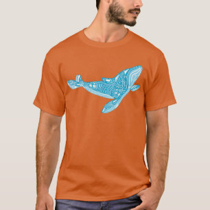 Abstract Decorated Whale Design T-Shirt