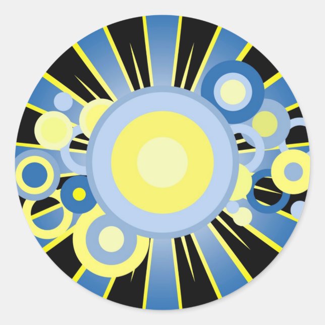 Abstract decoration classic round sticker (Front)