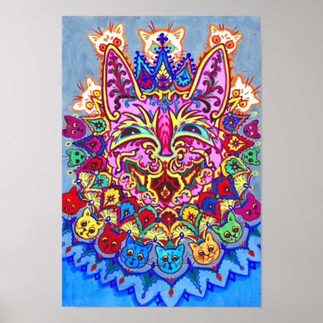 Abstract Decorative Cat, Louis Wain Poster (Front)