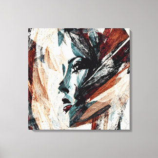 Abstract Decorative Picture Woman's Face Canvas Print
